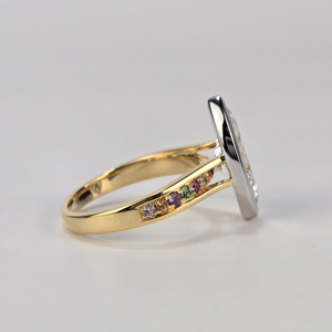 2 Ct 18k Yellow <b>Gold</b> Rhodium Plated E VS1 Marquise Lab Diamond Engagement Anniversary Luxury Tension Setting <b>Ring</b> - Product Image 2