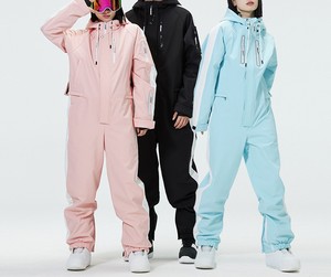 <b>Women</b> <b>One</b> <b>Piece</b> Snow <b>Suit</b> Waterproof Insulated <b>Ski</b> Jumpsuit Hooded Zipper Closure Pastel Colors Adult Winter Wear - Product Image 6