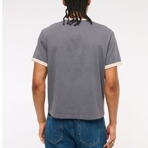 Wholesale Custom Unisex Ringer <b>T</b>-<b>Shirt</b> 100% Cotton Knitted Contrast <b>Collar</b> Crew Neck OEM ODM Manufacturer Blank Streetwear - Product Image 3