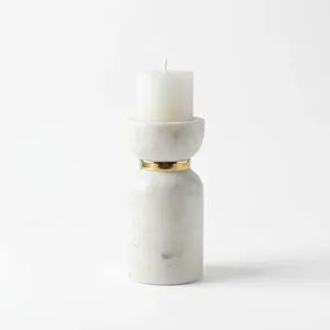 Portavelas de Mármol, Soporte para Velas de Pilar, Portavelas Decorativo de Piedra para Decoración del Hogar, Centro de Mesa, Sala de Estar, Comedor - Product Image 1