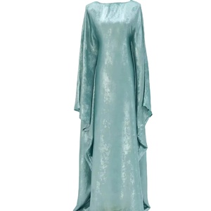 Abaya de satén de estilo modesto con mangas de murciélago brillantes Moda de moda y modesta para mujer - Product Image 5