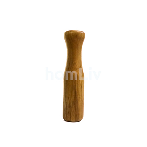 Mortero y Pilón de Madera de Teca Natural HomLiv, 12x12x13cm, Hecho a Mano, de Grado Alimenticio, Ecológico, para Ajo, Jengibre, Especias, Uso en la Cocina - Product Image 4