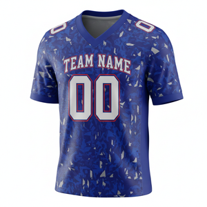 Maillot de football américain personnalisé pour adultes, manches courtes, respirant, option grande taille, devant 100% polyester, col en V - Product Image 5