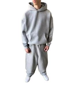 Vente chaude sur mesure OEM ODM Ensemble de survêtement de sport d'hiver 2 pièces pour hommes 100% coton lourd pour la course à pied et le jogging - Product Image 4