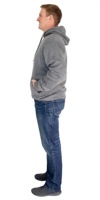 Sudadera con Capucha Gris para Hombre, Talla Grande, 100% Algodón, Felpa Francesa, Estilo Casual, Color Sólido, Diseño con Bolsillo, Ropa de Otoño ODI
