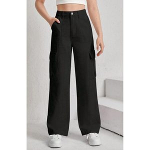 กางเกงยีนส์คาร์โก้สีดำหลายกระเป๋า 6 ช่อง ระบายอากาศได้ดี สไตล์วินเทจ เรโทร โมเดิร์น ไซส์ 26 ถึง 40 สไตล์สตรีทแฟชั่น - Product Image 6