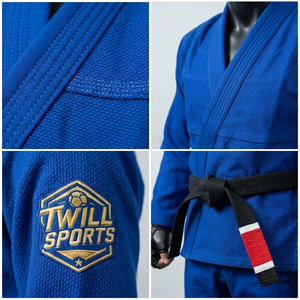 ชุดยูโดสีน้ำเงิน คิโมโน BJJ Gi สำหรับผู้ใหญ่ ผ้าฝ้าย 100% 260 กรัม ทนทาน ไร้ตะเข็บ ทรงปกติ ใส่ได้ทั้งชายและหญิง ชุดศิลปะการต่อสู้ - Product Image 6