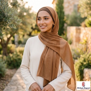 Custom Chiffon Hijab Scarf Fashion <b>Head</b> <b>Wrap</b> Shawl <b>Silk</b> Feel Fabric OEM ODM Customized Manufacturing Supplier - Product Image 3