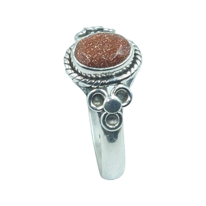 Sun Sitara <b>Ring</b> Pure 925 Sterling <b>Silver</b> <b>Ring</b> <b>Statement</b> Brown Stone Handmade Design <b>Ring</b> Christmas Gift Jewelry for Wife Women - Product Image 1