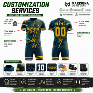 Uniforme de Fútbol Personalizado para Niños, Conjunto de Camiseta y Pantalones Cortos para Campamento Juvenil, Sublimado, Ligero, de Secado Rápido y Transpirable para Entrenamiento en Equipo - Product Image 4