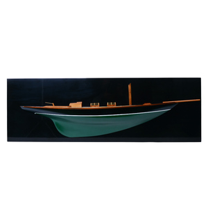 Maqueta de Barco Artesanal de MDF Pintado con Estructura de Media Casco PEN DUICK L90, Arte Náutico de Metal, Decoración Europea para Hogar u Oficina - Product Image 1