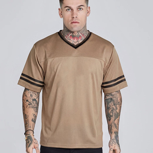 เสื้อยืดคอกว้างแขนสั้นสไตล์ฮิปฮอปสำหรับผู้ชาย ผ้าทอเป็นมิตรกับสิ่งแวดล้อม พิมพ์ลายโบว์ด้วยเทคนิคซิลค์สกรีน ผ้าฝ้าย ปักโลโก้ตามสั่งด้านหน้า - Product Image 1
