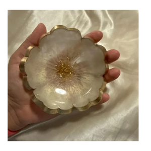 ถาดใส่เครื่องประดับเรซิ่นทำมือสุดหรู ลายดอกไม้ ขนาดเล็ก สำหรับใส่แหวนและของจุกจิก ตกแต่งบ้าน - Product Image 2