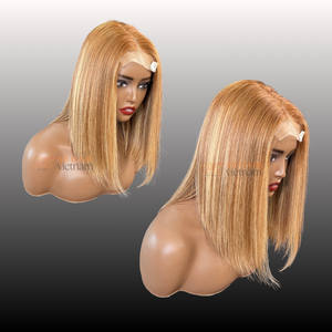 Precio de fábrica al por mayor Pelucas de cabello humano Longitud corta Varios colores DD, SDD Paquetes de cabello crudo y HD Pelucas delanteras de encaje sin pegamento - Product Image 5