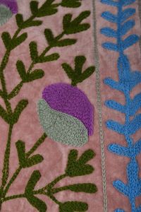 RAJASTHANI TEXTILE Autumn Winter Coats Dusty Rose Velvet Blouson <b>Jacket</b> Customizable Embroidery Floral Pattern <b>Mandarin</b> <b>Collar</b> - Product Image 2