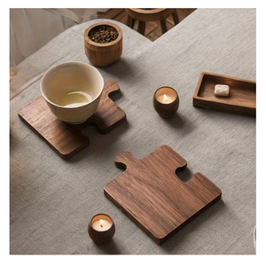 Creative Acacia wood Jigsaw Puzzle coaster Kitchen <b>Soup</b> <b>Pot</b> Insulation Mat Natural Crafts With Manufacture Wholesale Supplier - Product Image 1