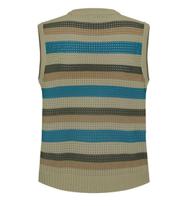 Vente en gros de gilets en coton tricoté pour hommes, sans manches, col rond, motif en maille, avec logo personnalisé, conception OEM et ODM, été - Product Image 2