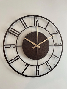 Hammered Bronze Wall <b>Clock</b>, Industrial <b>Clock</b> Gift, Large Mid Century Modern Metal Wall <b>Clock</b>, Unique Silent Wall <b>Clock</b> Gift, - Product Image 3