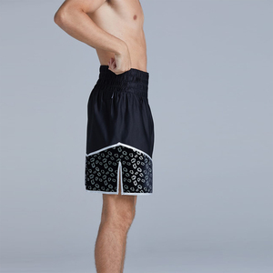 Shorts d'entraînement de boxe pour hommes de couleur noire, longueur genou, respirants, séchage rapide, shorts de club de boxe pour adultes - Product Image 2