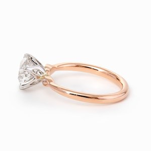 Anillo de compromiso de diamante de laboratorio redondo brillante de 1.5 ct con certificación IGI al por mayor, estilo vintage de oro rosa de 14K con engaste Milgrain - Product Image 6