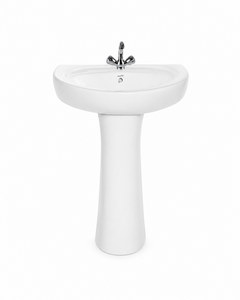 Meilleures ventes : Ensemble lavabo sur colonne en céramique SANSO Repose, garantie 5 ans, finition brillante moderne, pour hôpitaux et villas, lavabo de salle de bain - Product Image 1