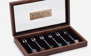 Ensemble de fourchettes à cocktail perlées en acier inoxydable poli miroir, avec tige perlée, pour la restauration, la vaisselle, la maison et les fêtes - Product Image 4