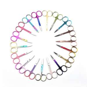 Tijeras de belleza ANAAIF con mango de cerámica recto y afilado, cuchilla de acero inoxidable segura, para recortar pestañas y cejas, con logotipo personalizado. - Product Image 2