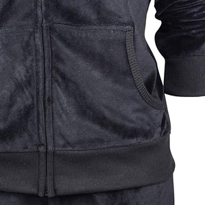 Conjunto Deportivo de Terciopelo con Capucha y Cierre Frontal, Pantalones Largos con Bolsillos, Ropa Deportiva Informal para Todas las Temporadas - Product Image 5