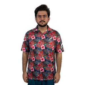 Fabricant de chemises pas chères, chemise à manches courtes pour homme, sublimation, haute qualité, chemise unie pour homme, sublimation. - Product Image 4