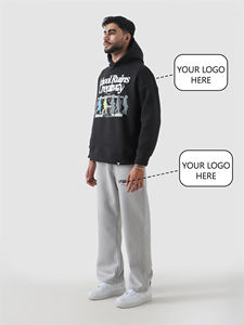 Sweat à capuche de haute qualité avec logo personnalisé, sublimation, imperméable, coupe-vent, écologique, en polaire 380g, mélange polyester/coton, pull d'hiver - Product Image 3