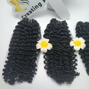 100% extensions de cheveux de trame bouclées profondes brutes cheveux de couleur noire naturelle vietnamienne, cheveux humains vietnamiens - Product Image 2