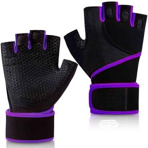 Guantes de Gimnasio con Gancho y Bucle en Toda la Palma, Unisex, Personalizados, de Cuero, Medios Dedos, OEM, para Levantamiento de Pesas, Transpirables, Antideslizantes - Product Image 1