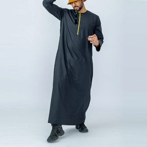 Vêtements islamiques traditionnels brodés en soie simulée, thawb, caftan, jubba pour hommes, thobe / thawb islamique respirant pour musulmans - Product Image 3