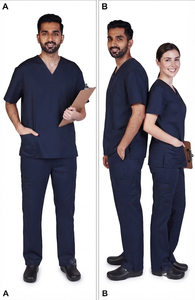 Unisex 2-Piece Doctors Nurses <b>Scrub</b> <b>Set</b> Medical <b>Scrub</b> <b>Set</b> for Nurses Hospital Uniform V-Neck 2 Pockets Shirt Jogger Pants Unisex - Product Image 5