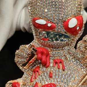 Pendentif Moissanite Iced Out en Argent 925, motif Diable Sanglant de dessin animé, plaqué or rose, Bijoux fins, Pendentifs et Breloques - Product Image 2