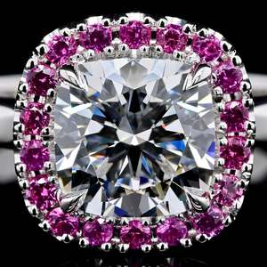 Anillo de Compromiso y Boda para Mujer, Hecho a Mano, Plata 925, con Diamante Moissanita Corte Radiante, Bañado en Oro de 18K, Venta al Por Mayor - Product Image 2