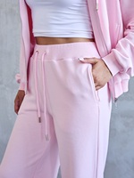 Ensemble 2 pièces pour femme : Sweat à capuche court zippé et pantalon de survêtement large en molleton uni, extensible, respirant, écologique, style streetwear d'été