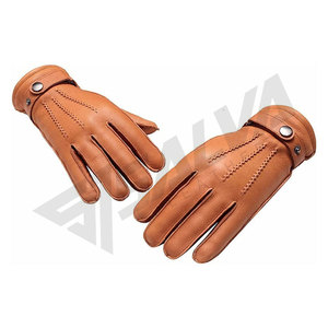 Gants en cuir marron pour femme, en peau de mouton, de marque, pour l'hiver, design fabricant, pour moto, mode et habillage - Product Image 3