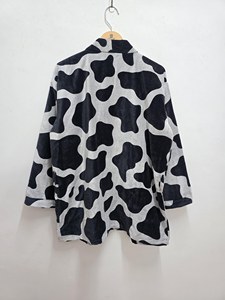 Abstract Floral Print Velvet <b>Kimono</b> 100% Cotton Long Sleeves Luxury Robe Morning Tea Coat - Product Image 4