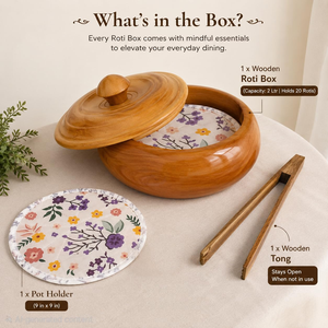 <b>Wooden</b> Roti Dabba Handmade <b>Wooden</b> Chapati <b>Box</b> <b>Bread</b> Storage Container for Roti Chapati Paratha Puri Kitchen Dining Table Home - Product Image 5