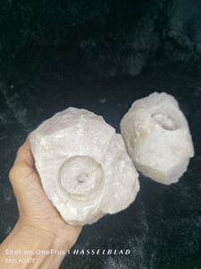 High Quality Rose Quartz Natural Agate Carved Shadow Carving Candle Holders for Christmas Home Decor From Gujarat - Product Image 5