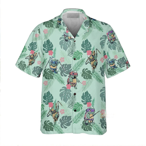 Chemise Hawaïenne Homme Col V Manches Courtes Respirante Motif Imprimé Tissu Popeline Impression par Sublimation OEM - Product Image 2