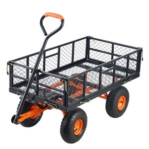 Carrello da Giardino in Metallo Robusto con Manico a Doppia Funzione, Carrello Ribaltabile Versatile, Montaggio Semplice, Carrello Manuale Resistente per Giardinaggio - Product Image 1