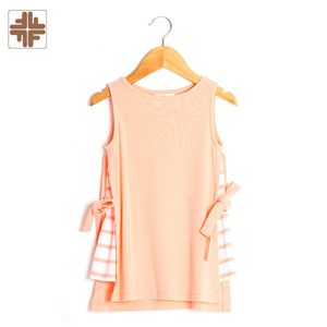 ODM-Robes vertes écologiques sans manches à col rond pour petites filles - Product Image 4