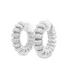 Ribbed Wrap Diamond <b>Hoop</b> <b>Earrings</b> 10k 14k 18k <b>Solid</b> Gold Everyday Wear Pave Lab CVD HPHT Chunky Spiral Huggies Wholesale Bulk - Product Image 3