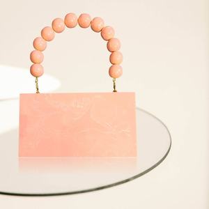 Handmade <b>Green</b> Storage <b>Bag</b> Resin Clutch <b>Bag</b> Beaded Handle Luxe Acrylic <b>Evening</b> Purse Chic Designer Bridal Wedding Party Handbag - Product Image 2