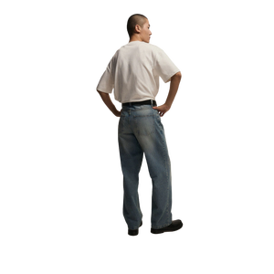 Jeans de Mezclilla de Algodón Azul Claro de Pierna Recta para Hombre, Corte Regular, Cintura Media, Estilo Casual para Primavera - Product Image 2
