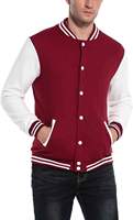 Veste universitaire homme noire et blanche à manches contrastées, coupe classique, décontractée, en cuir véritable, à capuche, doublure polaire réversible sur le devant