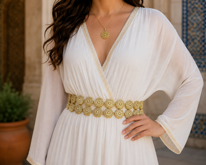 Ceinture de taille en or plaqué 14K 18K 24K avec pièces de monnaie, style moyen-oriental, marocain, pour danse du ventre, ethnique, de mariage - Vente en gros - Product Image 2