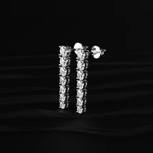 Round Cut <b>Diamond</b> Danglers <b>Earrings</b> Best <b>Diamond</b> <b>Earrings</b> CVD Lab Created White Gold <b>Diamond</b> <b>Earrings</b> From Indian Supplier - Product Image 5